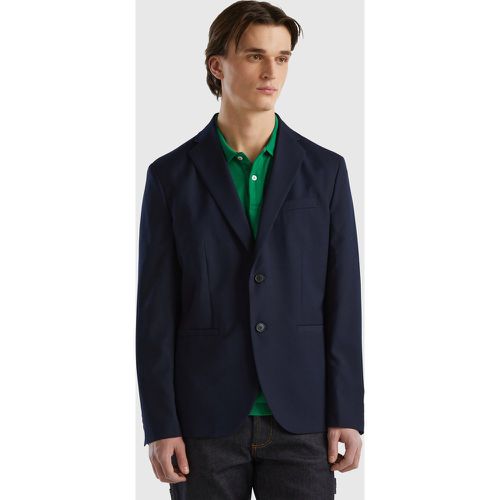 Benetton, Blazer Élégant Coupe Regular, taille 44, Bleu Foncé - United Colors of Benetton - Modalova