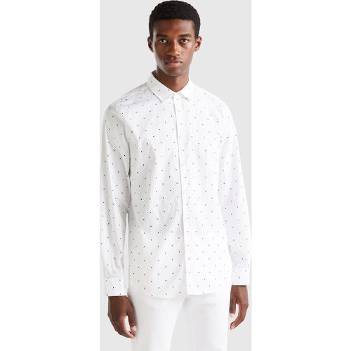 Benetton, Chemise Ajustée À Motif, taille XXXL, Blanc - United Colors of Benetton - Modalova