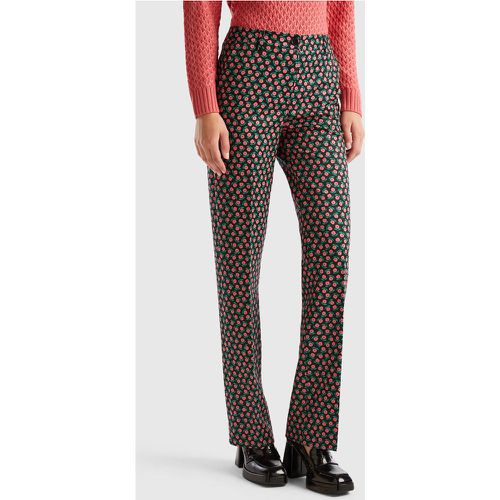 Benetton, Pantalon À Motif Floral, taille 40, Noir - United Colors of Benetton - Modalova