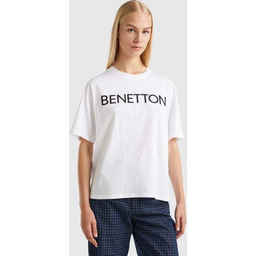 Benetton, T-shirt Avec Inscription Logo, taille XS, Blanc - United Colors of Benetton - Modalova