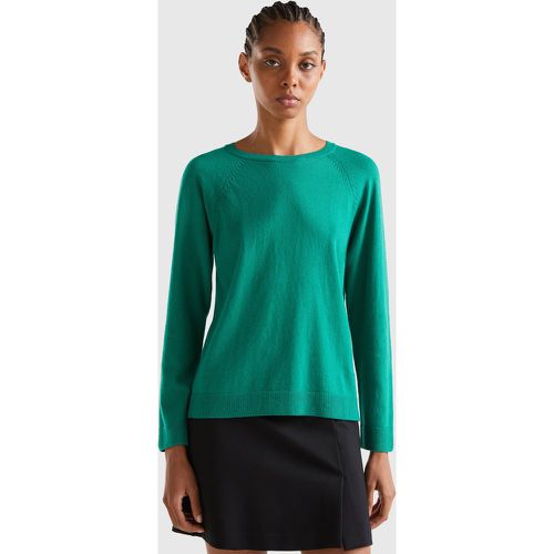 Benetton, Pull Vert Forêt À Col Rond En Mélange De Laine Et De Cachemire, taille M, Vert - United Colors of Benetton - Modalova