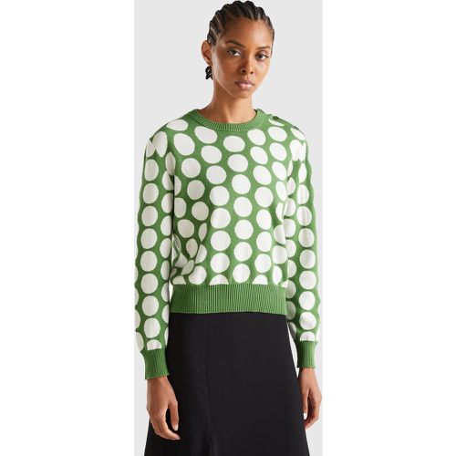 Benetton, Pull À Pois En Coton Tricot, taille L, Vert - United Colors of Benetton - Modalova