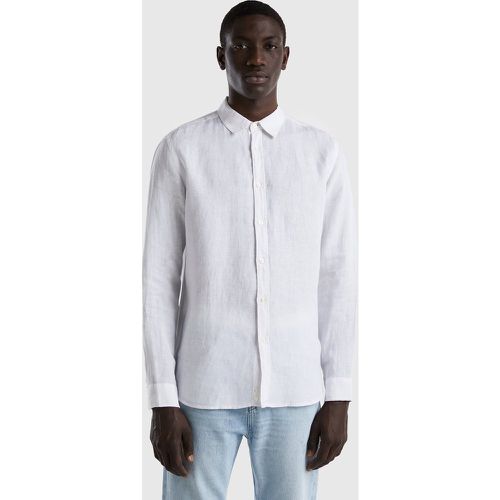 Benetton, Chemise En Pur Lin, taille XXL, Blanc - United Colors of Benetton - Modalova