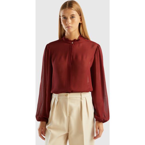 Benetton, Chemise Fluide Ruchée, taille L, Bordeaux - United Colors of Benetton - Modalova