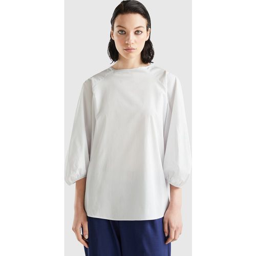 Benetton, Blouse À Col Rond Et Manches 3/4, taille M, Gris Clair - United Colors of Benetton - Modalova