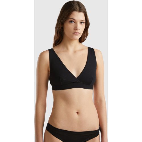 Benetton, Soutien-gorge Triangle En Coton Bio Super Stretch, taille M, Noir - United Colors of Benetton - Modalova