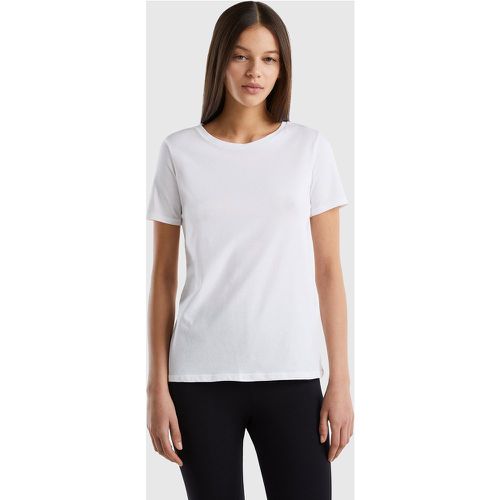 Benetton, T-shirt En Coton Bio Super Stretch, taille L, Blanc - United Colors of Benetton - Modalova