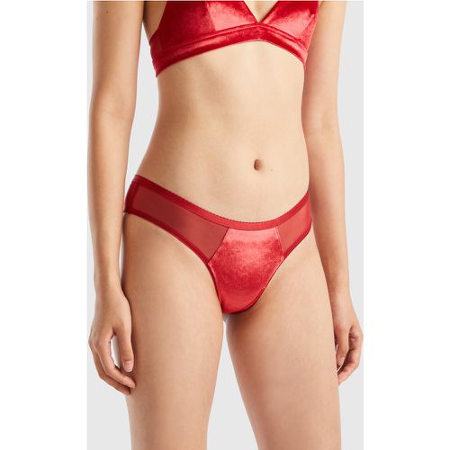 Benetton, Slip Brésilien En Velours, taille L, Rouge - United Colors of Benetton - Modalova