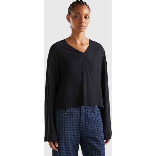 Benetton, Blouse À Col En V, taille L, Noir - United Colors of Benetton - Modalova