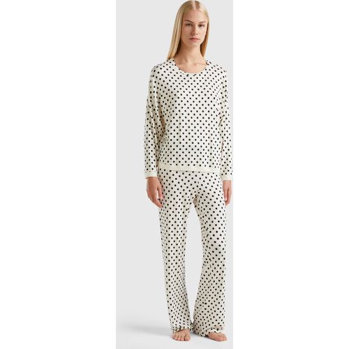 Benetton, Pyjama Long À Pois, taille L, Crème - United Colors of Benetton - Modalova