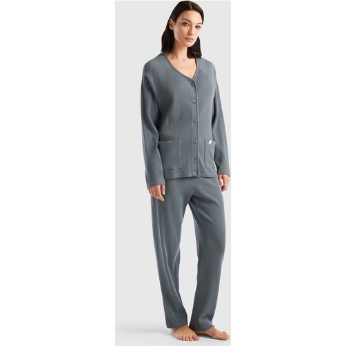 Benetton, Pyjama Long En Pur Coton, taille XS, Gris Foncé - United Colors of Benetton - Modalova