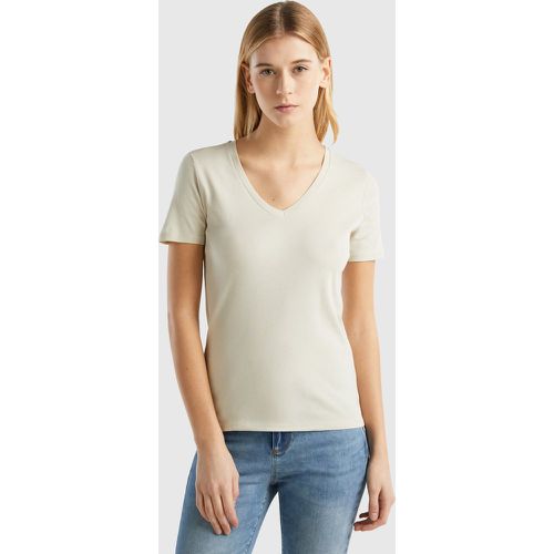 Benetton, T-shirt En Pur Coton Col V, taille M, - United Colors of Benetton - Modalova