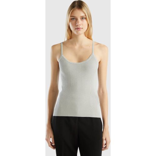 Benetton, Débardeur Stretch Avec Lurex, taille L-XL, Gris Clair - United Colors of Benetton - Modalova