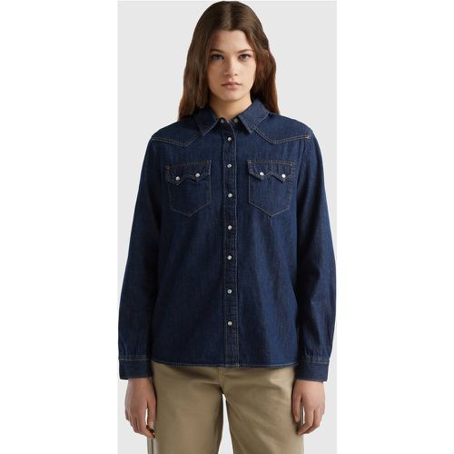 Benetton, Chemise Western En Jeans, taille M, Bleu - United Colors of Benetton - Modalova