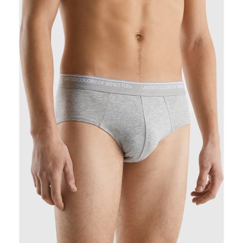 Benetton, Slip En Coton Bio Stretch, taille M, Gris Clair - United Colors of Benetton - Modalova