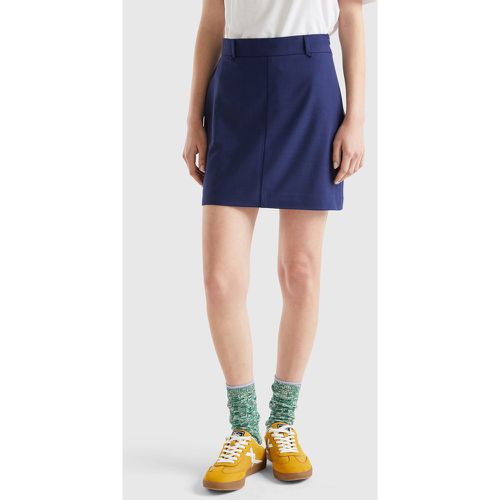 Benetton, Mini-jupe Avec Zip Latéral, taille 38, Bleu Foncé - United Colors of Benetton - Modalova