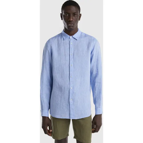 Benetton, Chemise En Pur Lin, taille S, Bleu Clair - United Colors of Benetton - Modalova