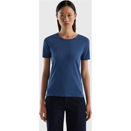 Benetton, T-shirt En Coton Longues Fibres, taille L, Bleu - United Colors of Benetton - Modalova