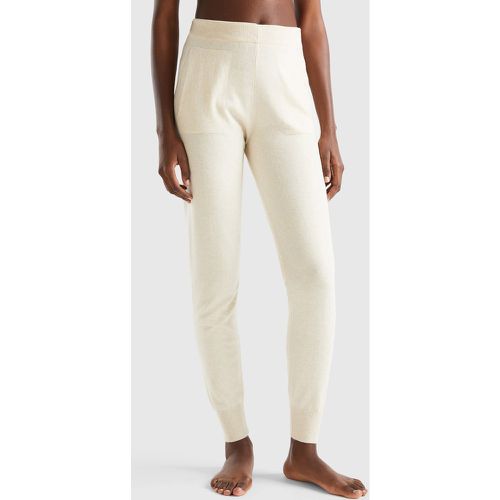 Benetton, Pantalon En Cachemire Mélangé, taille M, Crème - United Colors of Benetton - Modalova