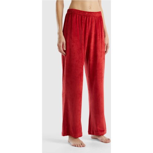 Benetton, Pantalon Palazzo En Velours, taille L, Rouge - United Colors of Benetton - Modalova