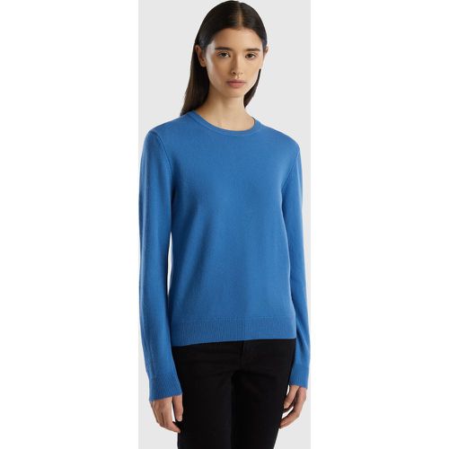 Benetton, Pull Bleu À Col Rond En Laine Mérinos, taille M, Bleu - United Colors of Benetton - Modalova