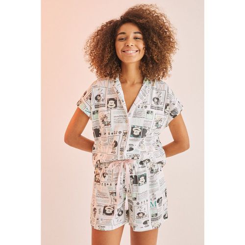 Pyjama court chemise coton imprimé mafalda - Women'secret - Modalova