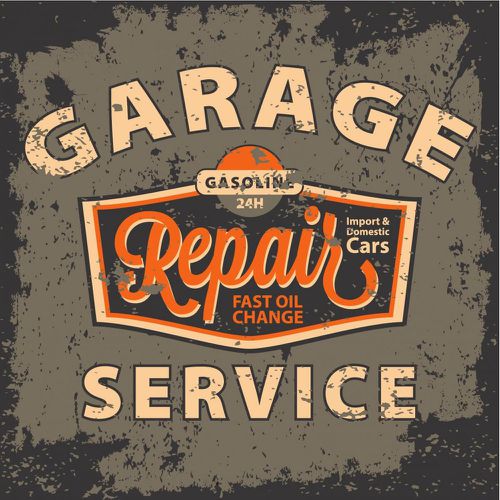 Tableau Vintage Garage Repair Service 50X50 - 3S. x Home - Modalova