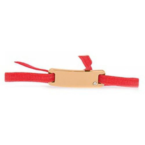 Bracelet A55598 - Plaque Ruban Lisse Strasse Corail Or Rose - Les Interchangeables - Modalova
