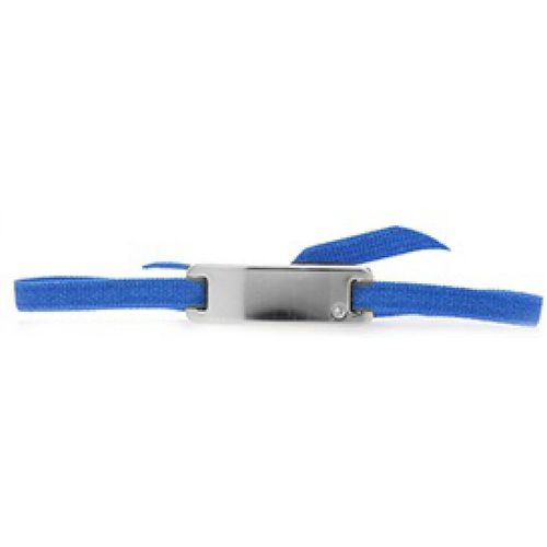 Bracelet A55646 - Plaque Ruban Lisse Strasse Bleu Palladium - Les Interchangeables - Modalova