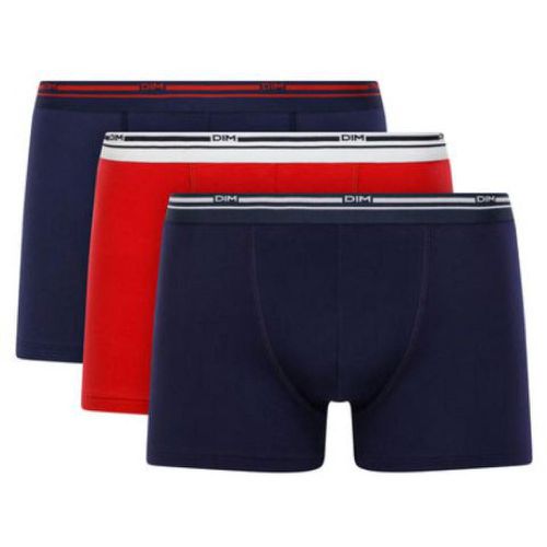 Pack de 3 boxers - ceinture siglée Rouge / Bleu - Dim Homme - Modalova