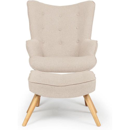 Fauteuil scandinave et pouf Tissu LOUY - 3S. x Home - Modalova