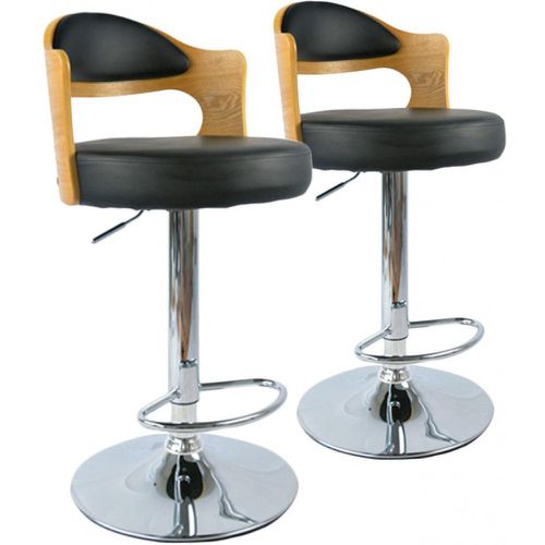 Lot de 2 tabourets de bar Chêne Clair et ISABELLA - 3S. x Home - Modalova