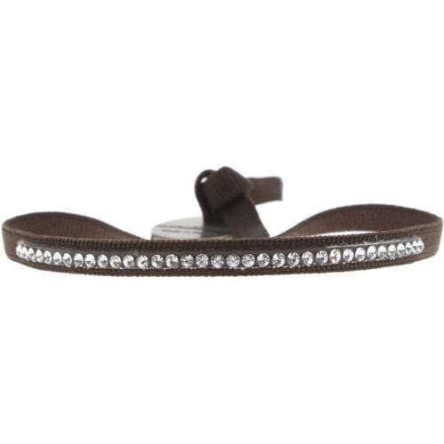 Bracelet A17646 - Bracelet Tissu Marron Cristaux Swarovski - Les Interchangeables - Modalova