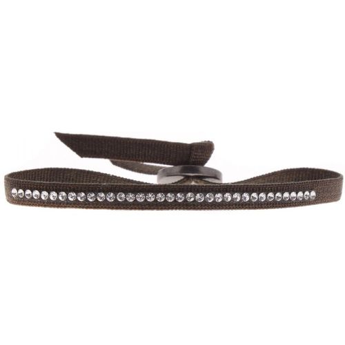 Bracelet A37664 - Bracelet Tissu Marron Cristaux Swarovski - Les Interchangeables - Modalova