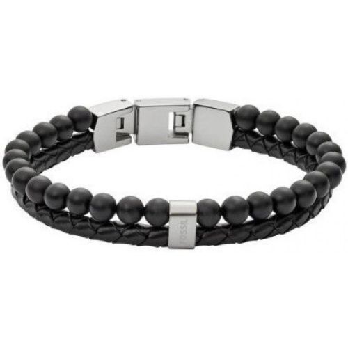 Bracelet JF02763040 - Bracelet Cuir Acier - Fossil Bijoux - Modalova