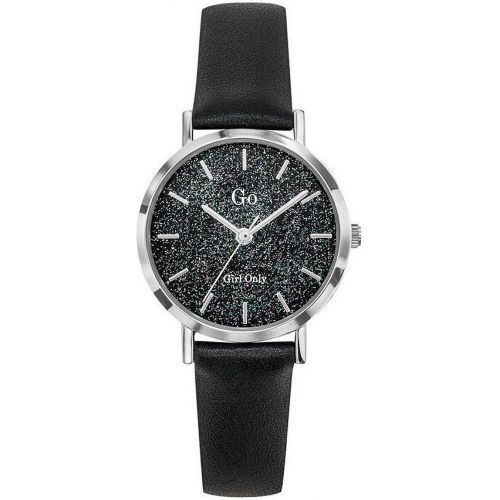 Montre 699900 - Bracelet Cuir Boitier Acier Argenté Cadran Éclat Cristallin Montres - Go Girl Only - Modalova
