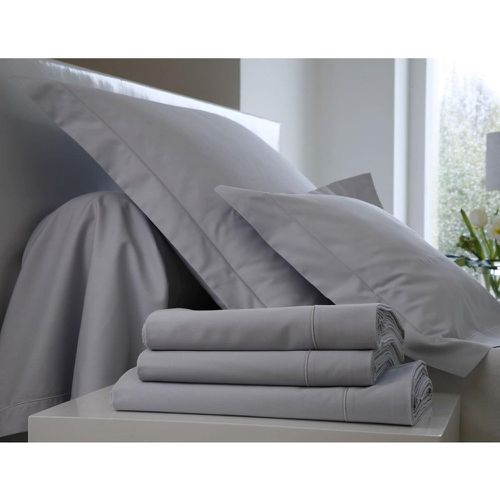 Housse de Couette en Satin Uni Métal - Blanc des Vosges - Modalova