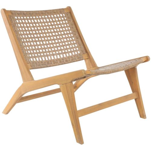 Le fauteuil intérieur extérieur en acacia massif et corde ARICA, de style scandinave - 3S. x Home - Modalova