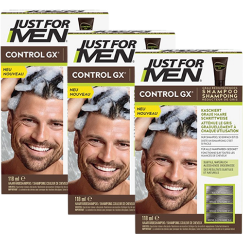 GX Control - 2 en1 Shampooing & Après-shampooing Colorant Réducteur de Gris - X3 - Just For Men - Modalova
