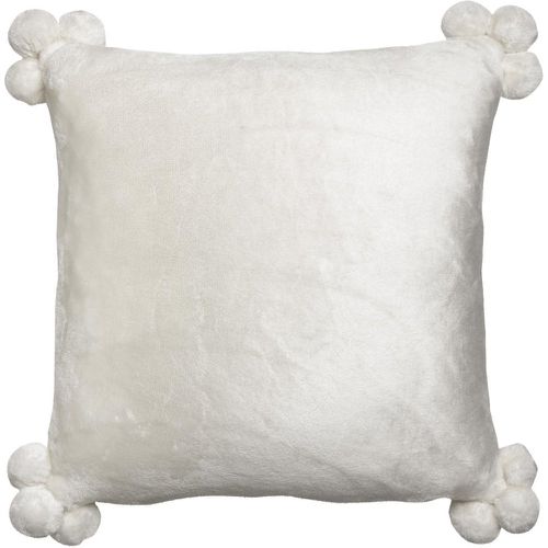 Coussin Tender pompons Neige 45 x 45 - Vivaraise - Modalova