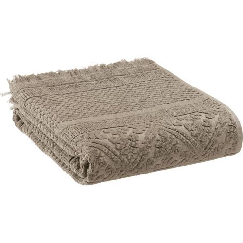 Drap de bain uni Zoe Chamois 100 x 180 - Maison Vivaraise - Modalova