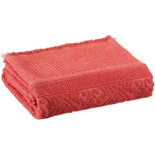 Drap de douche uni Zoé Brique 70 x 140 - Maison Vivaraise - Modalova