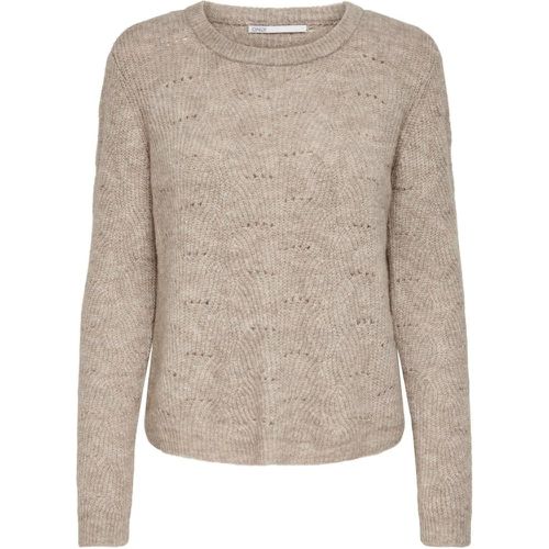 Pull en maille col rond col rond gris moyen Joy - Only - Modalova