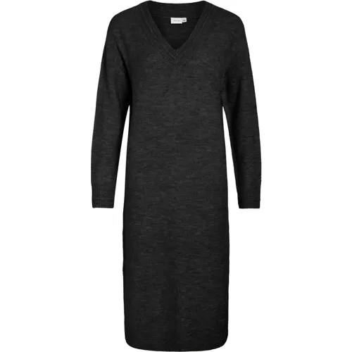 Robe midi en maille noir Pax - Vila - Modalova