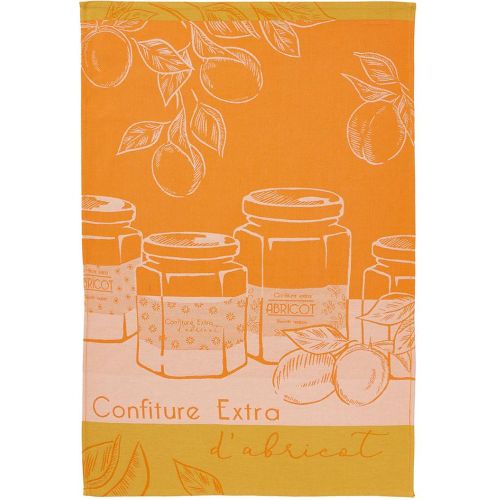 Torchon imprimé en jacquard de coton ABRICOTS DU VERGER - Coucke - Modalova