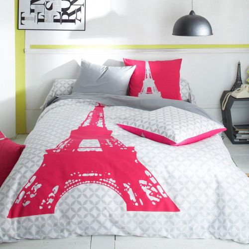 Housse de couette en coton STRUCTURE - Fuchsia - 3S. x Collection (Nos Imprimés) - Modalova