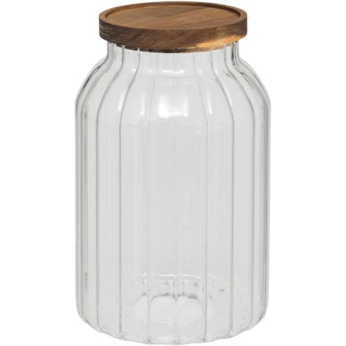 Bocal Harmony 3L en verre et acacia - 3S. x Home - Modalova