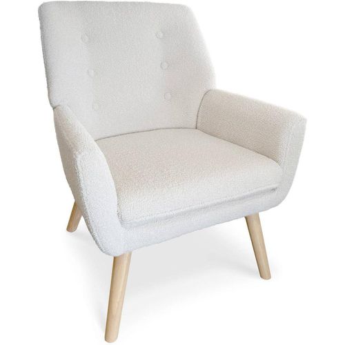 Fauteuil Tissu bouclette lainée - 3S. x Home - Modalova