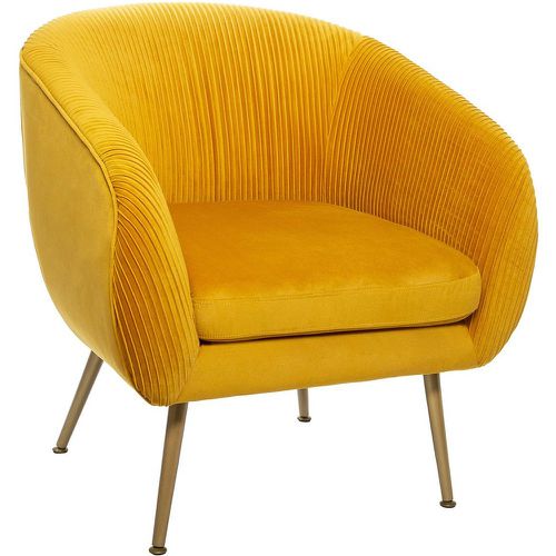 Fauteuil ?Solaro? en velours ocre - 3S. x Home - Modalova