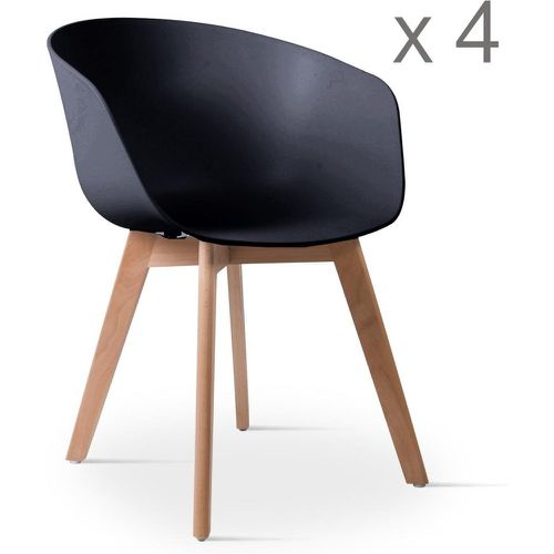 Lot de 4 chaises scandinaves ALBORG + pieds en bois - 3S. x Home - Modalova
